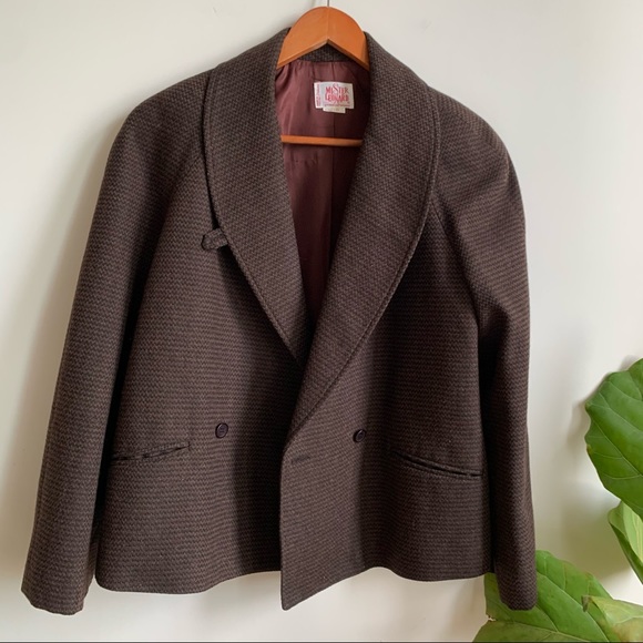 VINTAGE Mister Leonard Blazer Jacket Brown Tan Wool 8 - Picture 6 of 10